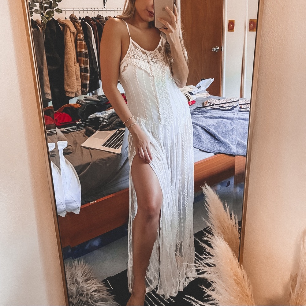 ASTR Crochet Maxi Dress